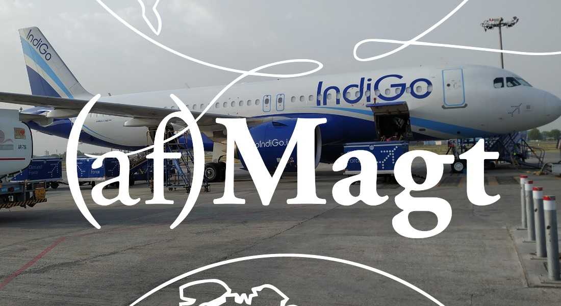 logo with plane in the background
